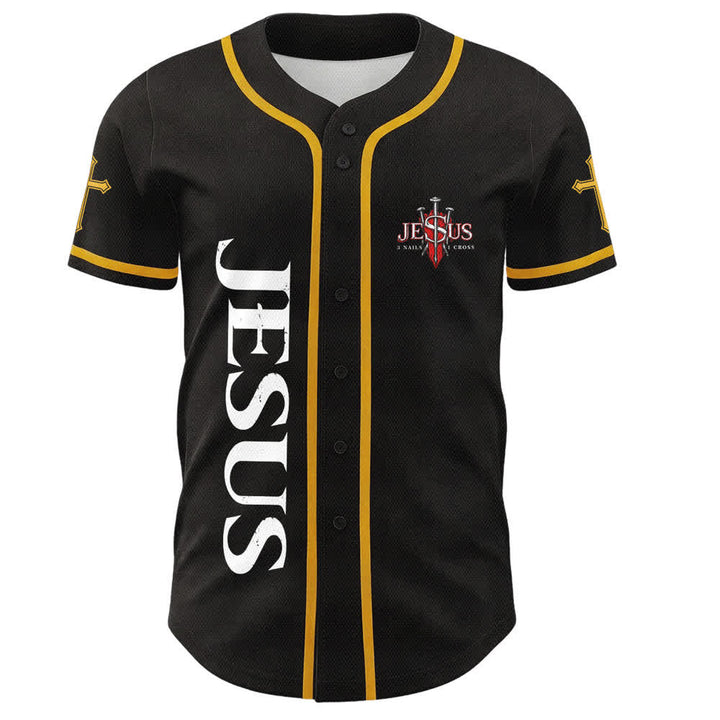 Christianartworkshop Jesus Saves Thorn Crown Black Baseball Jersey - image 23