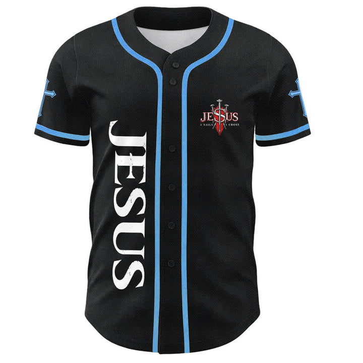 Christianartworkshop Jesus Saves Thorn Crown Black Baseball Jersey - image 30