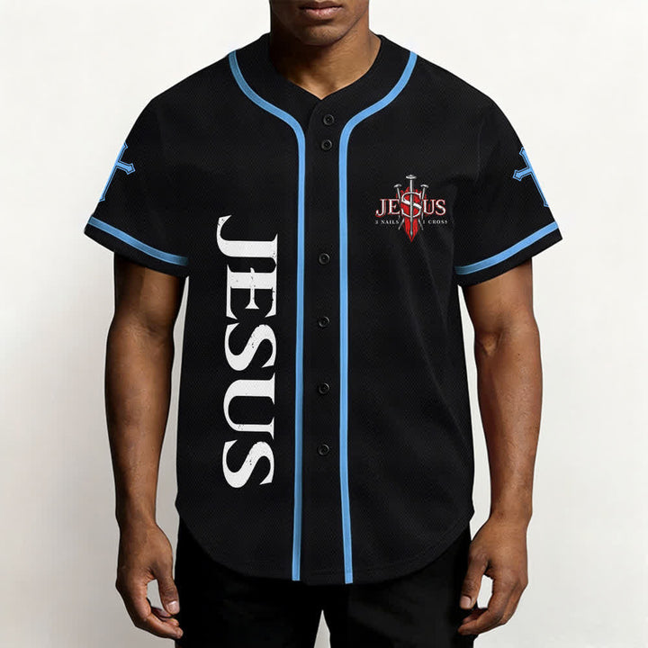 Christianartworkshop Jesus Saves Thorn Crown Black Baseball Jersey - image 34