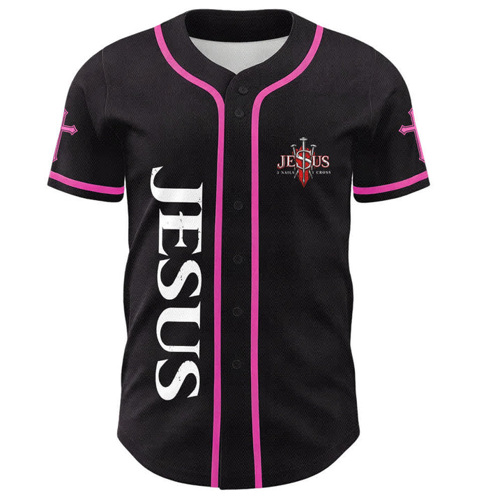 Christianartworkshop Jesus Saves Thorn Crown Black Mesh Baseball Jersey - image 44