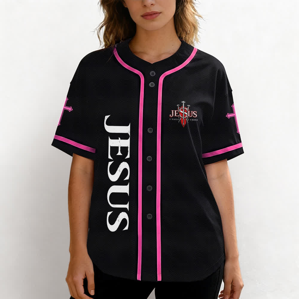 Christianartworkshop Jesus Saves Thorn Crown Black Baseball Jersey - image 46