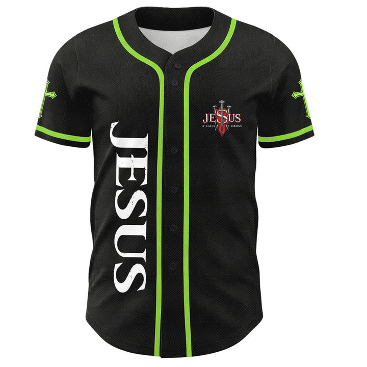 Christianartworkshop Jesus Saves Thorn Crown Black Baseball Jersey - image 51