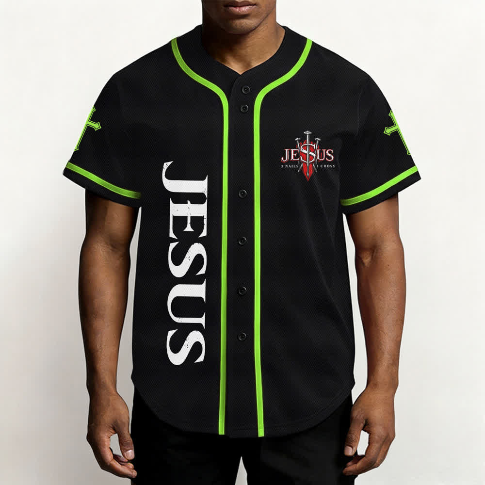 Christianartworkshop Jesus Saves Thorn Crown Black Baseball Jersey - image 55