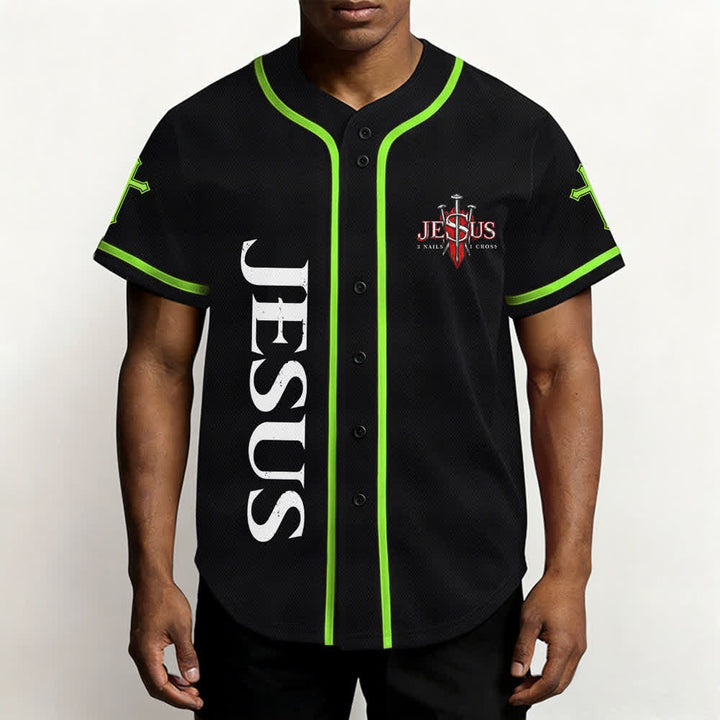 Christianartworkshop Jesus Saves Thorn Crown Black Baseball Jersey - image 55