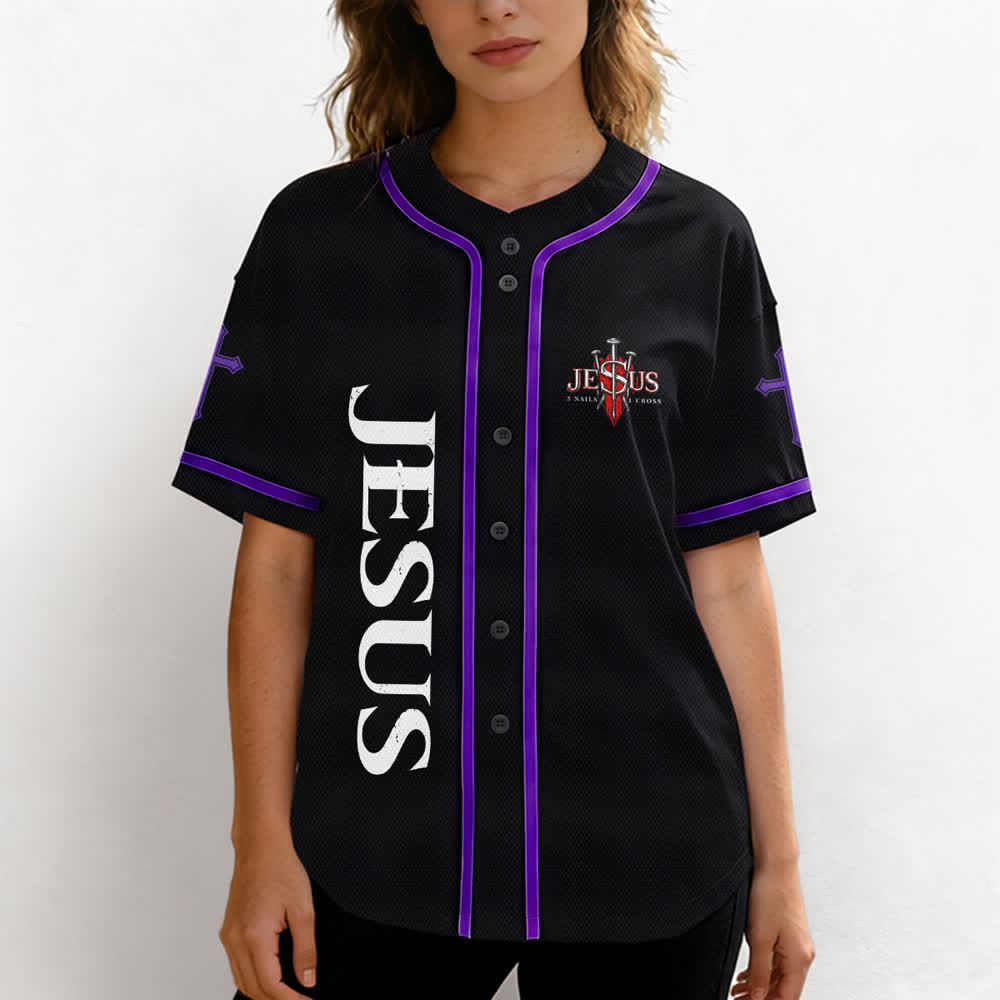Christianartworkshop Jesus Saves Thorn Crown Black Baseball Jersey - image 60