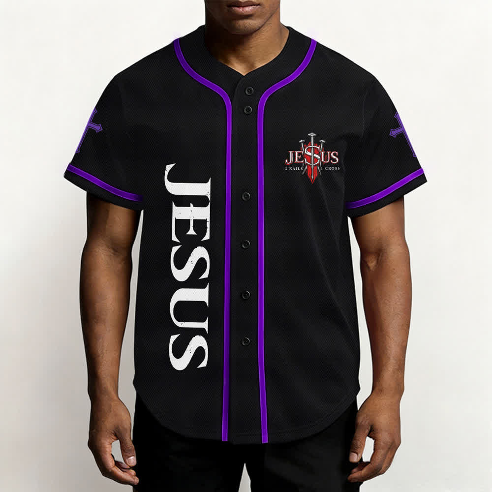 Christianartworkshop Jesus Saves Thorn Crown Black Baseball Jersey - image 62