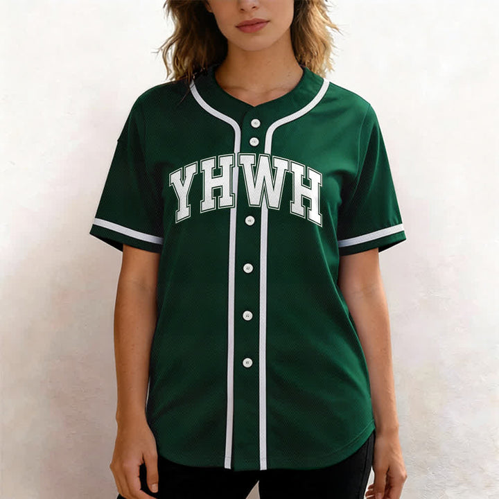 Christianartworkshop YHWH Varsity Mesh Button Front Baseball Jersey - image 10