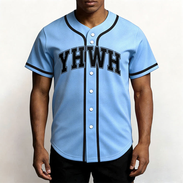 Christianartworkshop YHWH Varsity Button Front Baseball Jersey - image 20