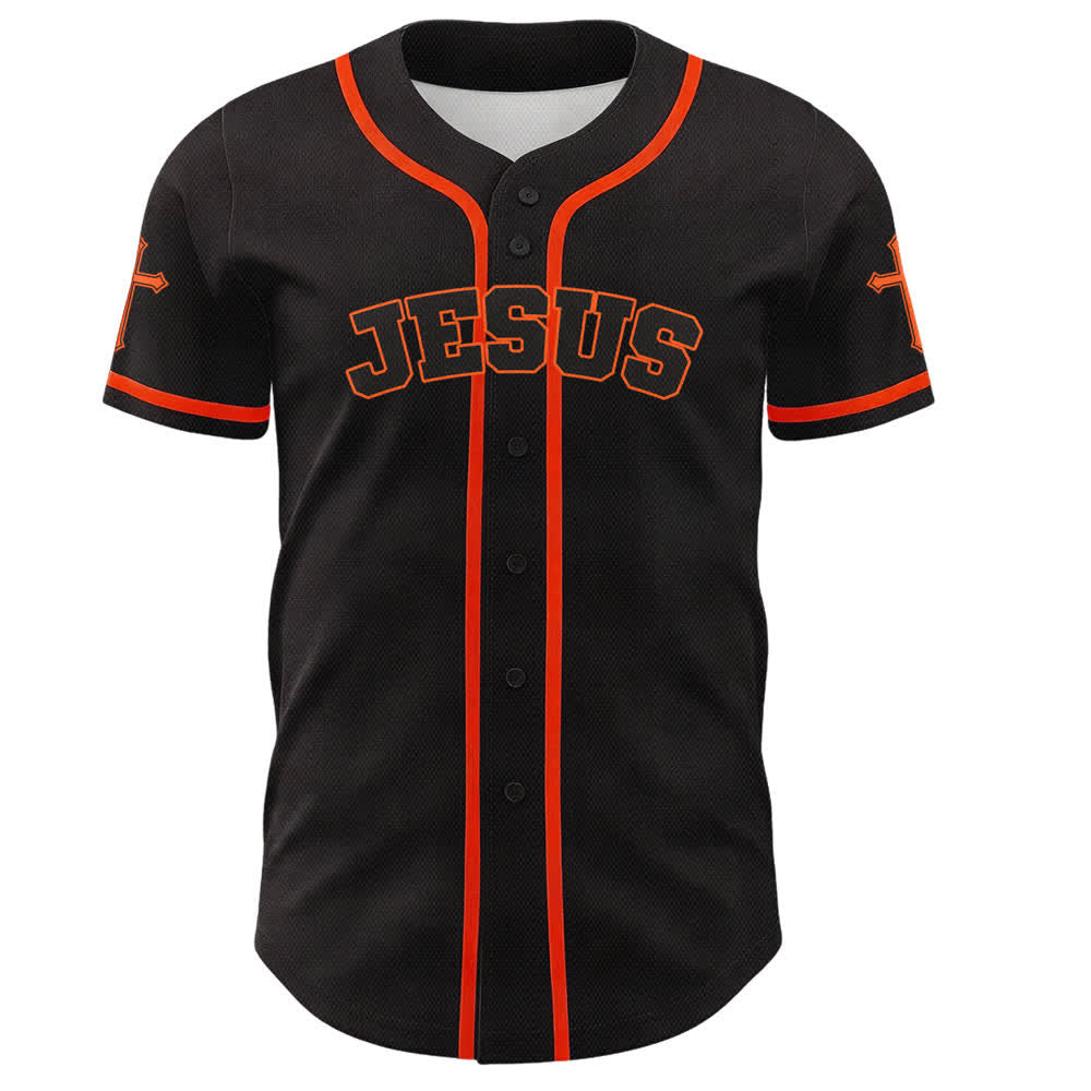 Christianartworkshop Jesus Lion Armor Black Button Up Baseball Jersey - image 23