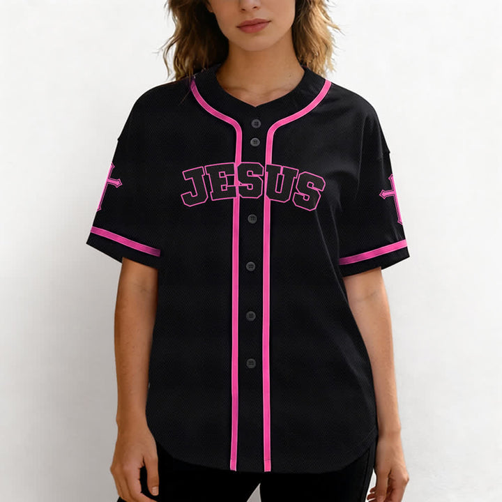 Christianartworkshop Jesus Lion Armor Black Button Up Baseball Jersey - image 46