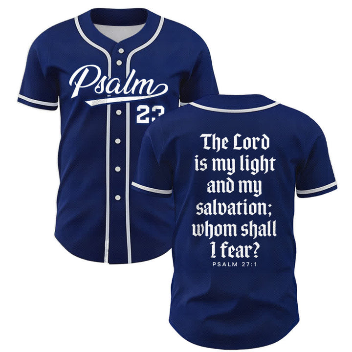 Christianartworkshop Psalm 23 Navy Scripture Team Baseball Jersey - Navy - 5XL - image 0