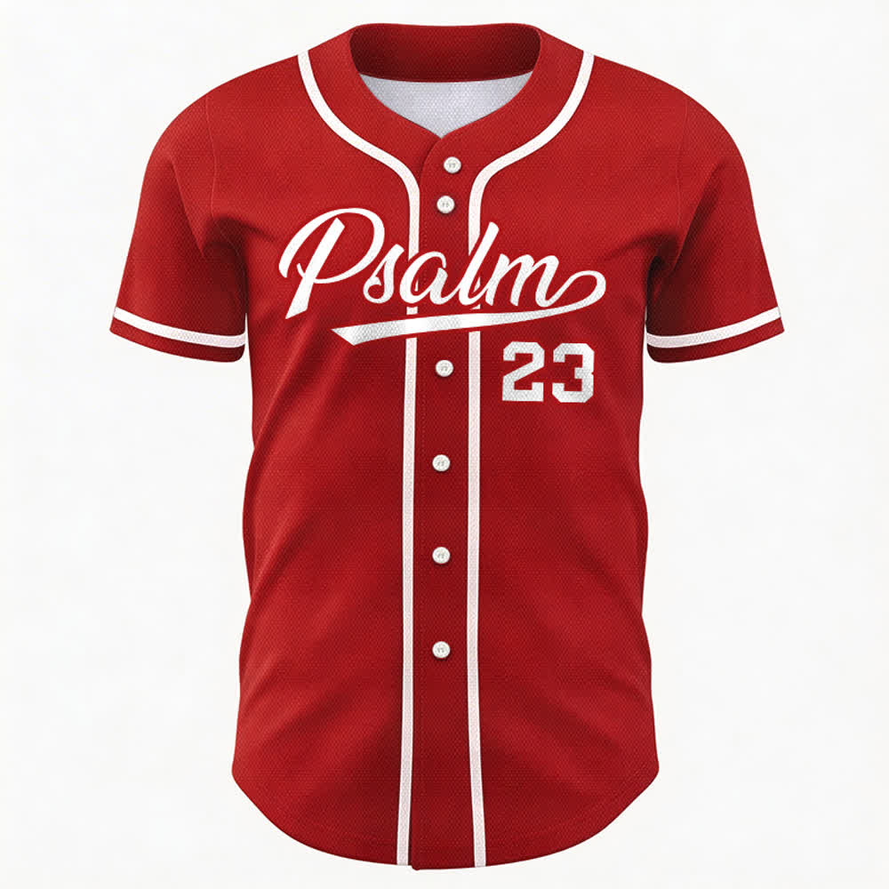 Christianartworkshop Psalm 23 Navy Scripture Team Baseball Jersey - image 51
