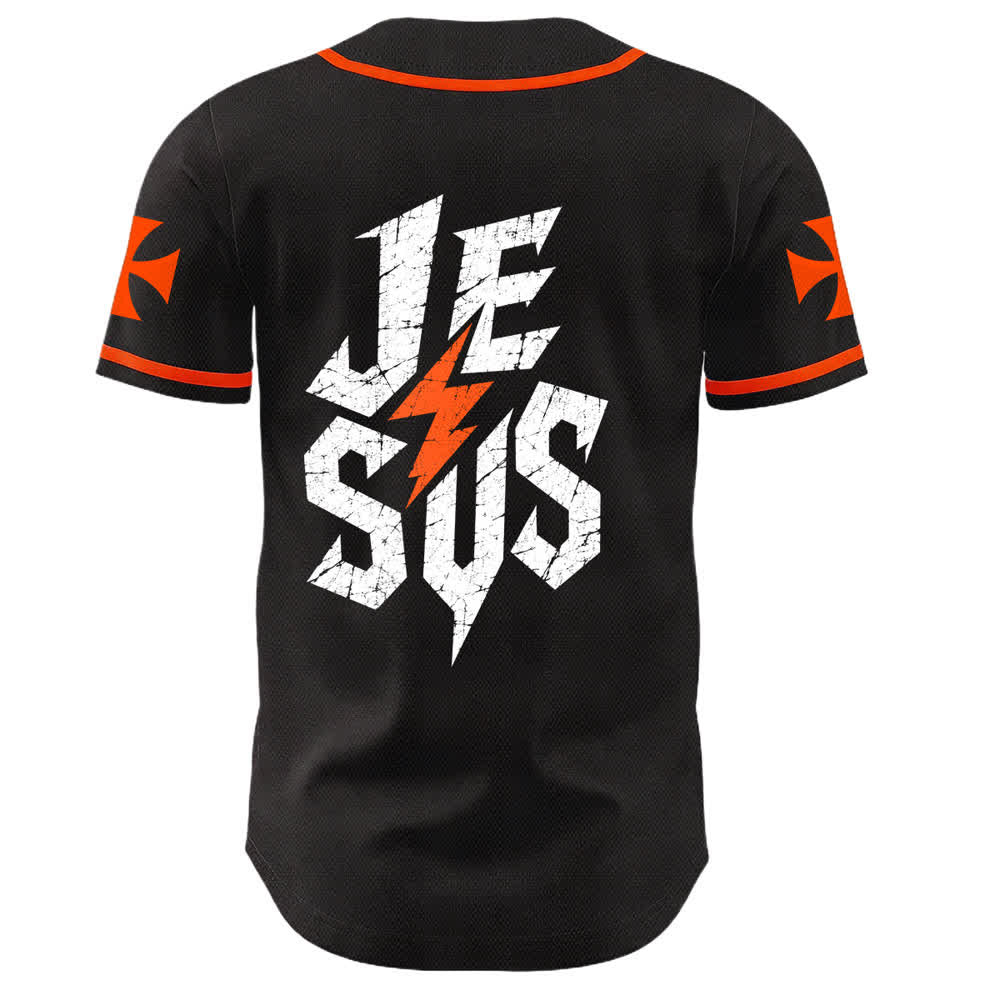 Christianartworkshop Jesus Highway To Heaven Distressed Black Baseball Jersey - image 22