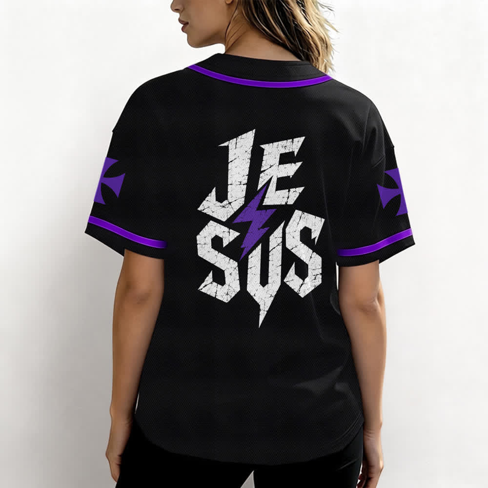 Christianartworkshop Jesus Highway To Heaven Distressed Black Baseball Jersey - image 59