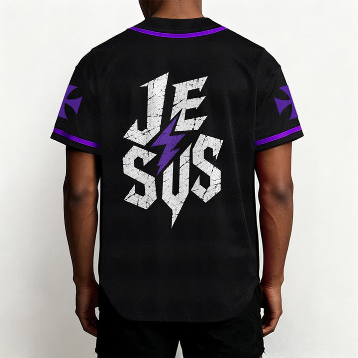Christianartworkshop Jesus Highway To Heaven Distressed Black Baseball Jersey - image 61