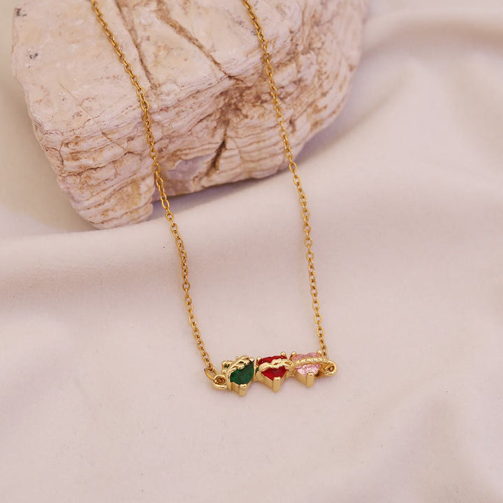 Christianartworkshop Trio Connected Heart Gem Jewelry Set: Token of Unbroken Celestial Bond - image 4
