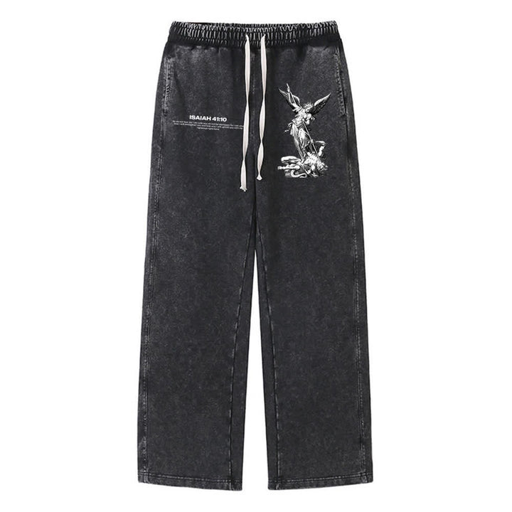 Christianartworkshop Archangel Michael Isaiah 41:10 Statement Washed Sweatpants - image 17