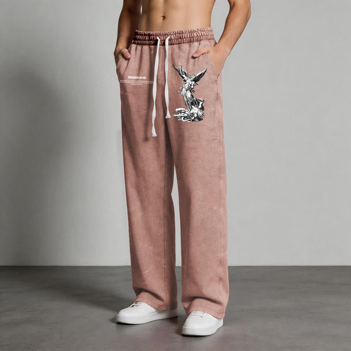Christianartworkshop Archangel Michael Isaiah 41:10 Statement Washed Sweatpants - image 18