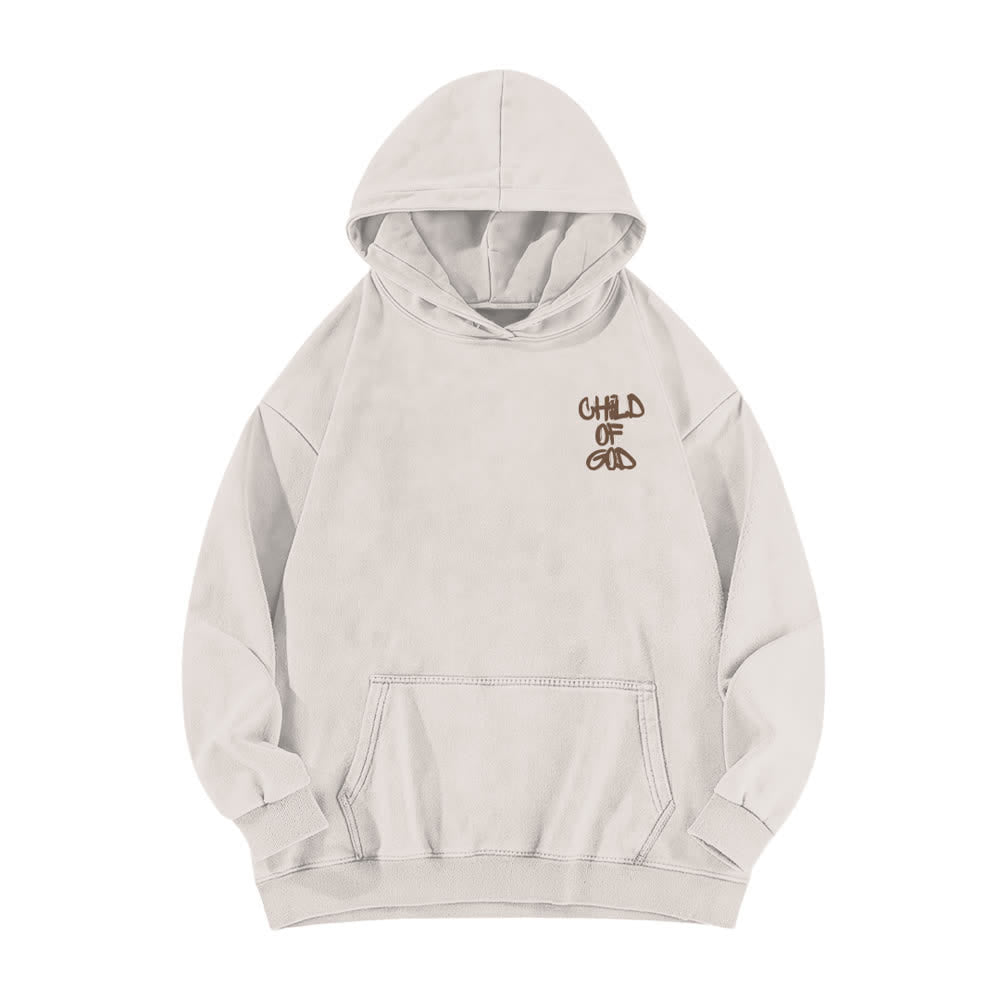 Christianartworkshop Inspirational Child Of God Psalm 23 Front & Back Print Washed Hoodie - image 2