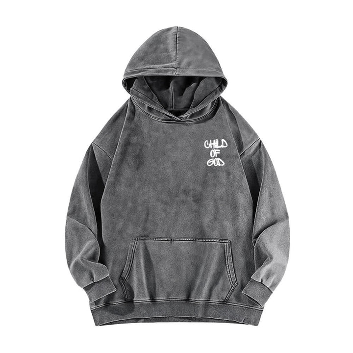 Christianartworkshop Inspirational Child Of God Psalm 23 Front & Back Print Washed Hoodie - image 14