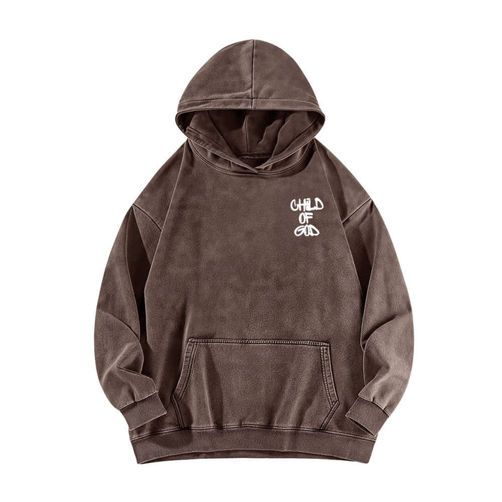 Christianartworkshop Inspirational Child Of God Psalm 23 Front & Back Print Washed Hoodie - image 11