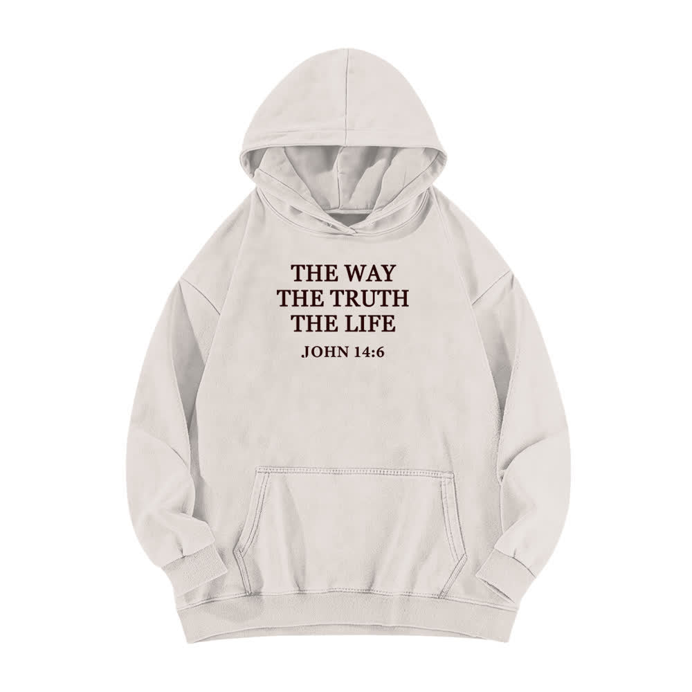 Christianartworkshop The Way The Truth The Life Vintage Washed Hoodie - White - 5XL - image 1