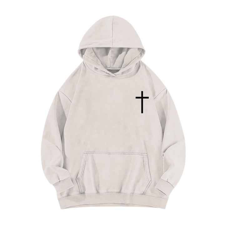 Christianartworkshop Philippians 4:13 Gothic Back Print Cross Washed Hoodie - image 5
