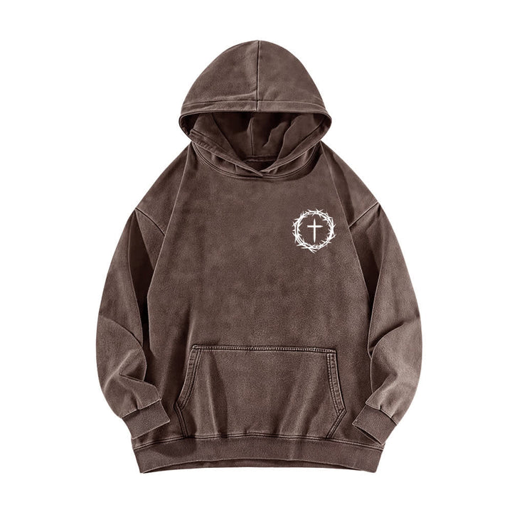 Christianartworkshop A Lot Can Happen In 3 Days Thorn Cross Washed Hoodie - image 14