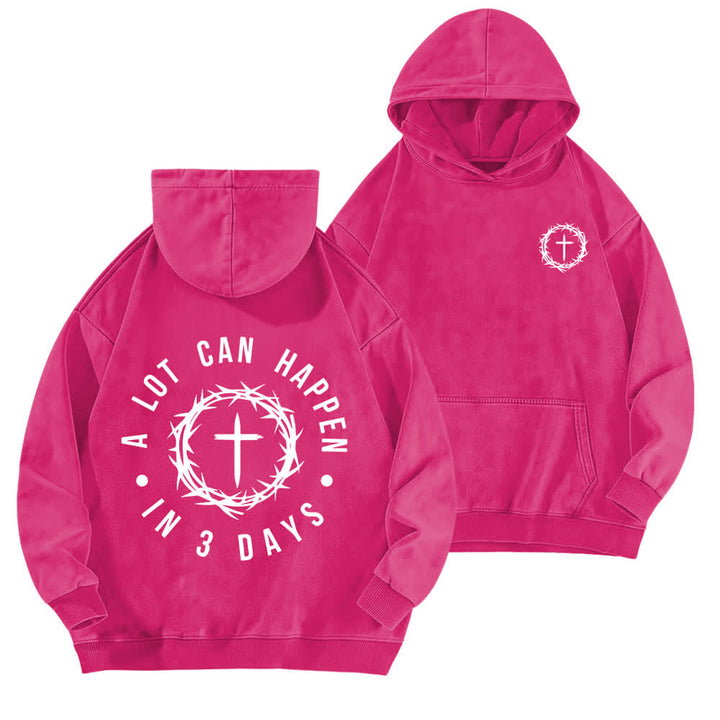Christianartworkshop A Lot Can Happen In 3 Days Thorn Cross Washed Hoodie - Rose - 5XL - image 15