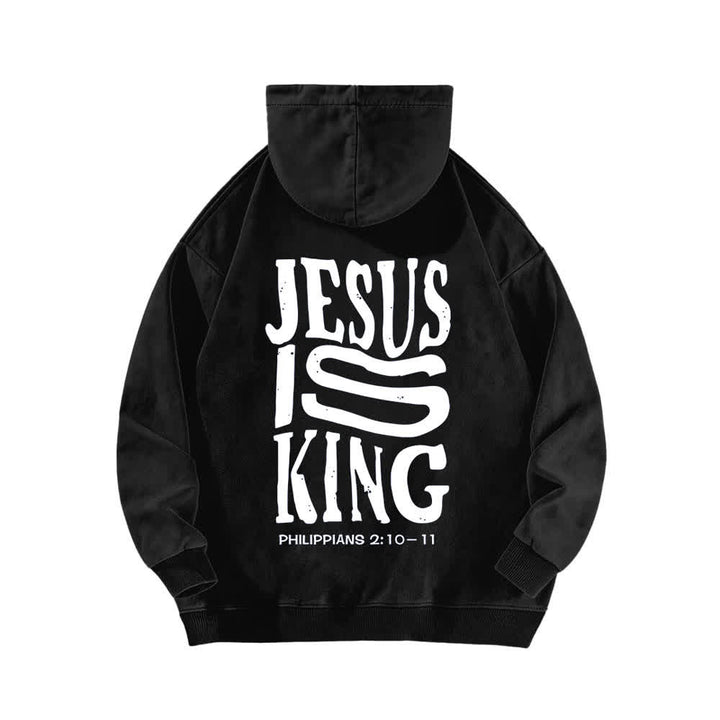 Christianartworkshop Jesus Is King Front And Back Print Washed Hoodie - image 4