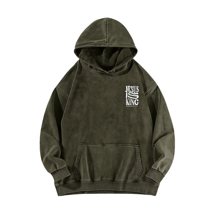 Christianartworkshop Jesus Is King Front And Back Print Washed Hoodie - image 2