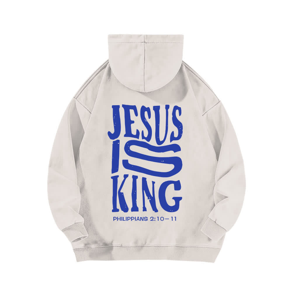 Christianartworkshop Jesus Is King Front And Back Print Washed Hoodie - image 13