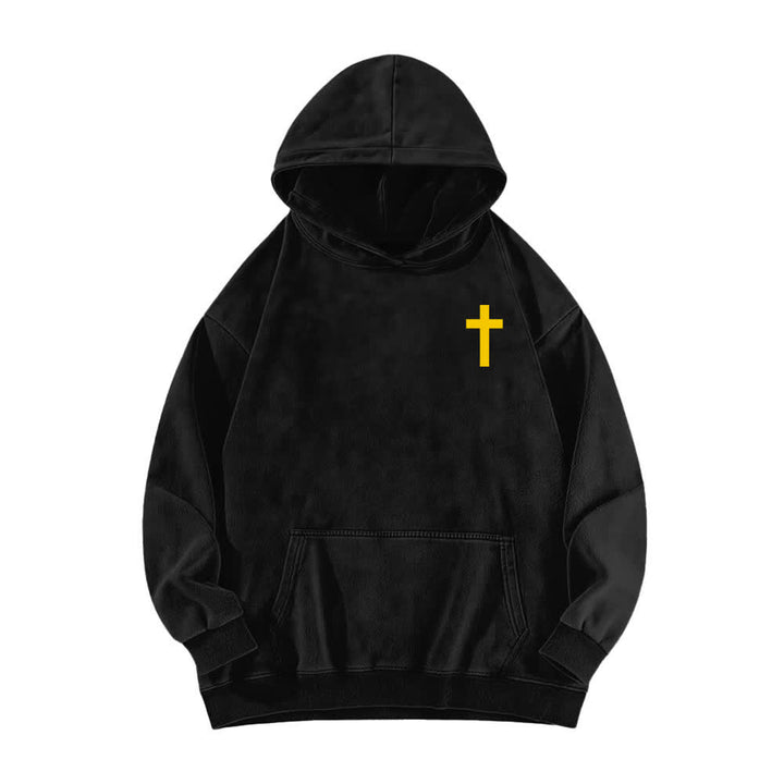 Christianartworkshop Holy Spirit Dove Graphic Oversized Black Washed Hoodie - image 2
