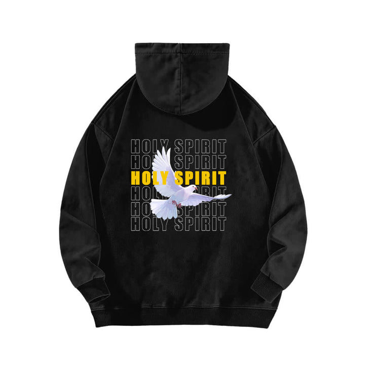Christianartworkshop Holy Spirit Dove Graphic Oversized Black Washed Hoodie - image 1