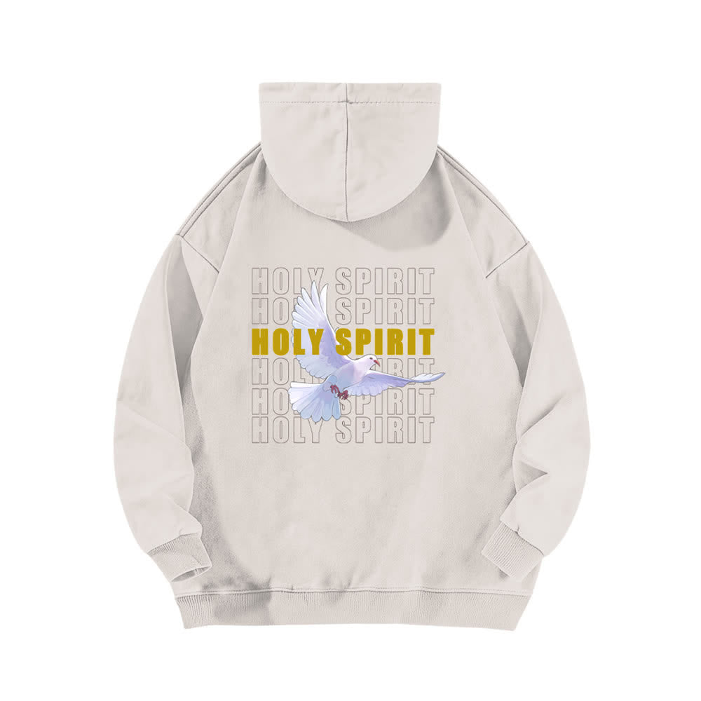 Christianartworkshop Holy Spirit Dove Graphic Oversized Black Washed Hoodie - image 4