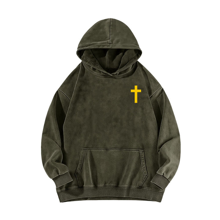 Christianartworkshop Holy Spirit Dove Graphic Oversized Black Washed Hoodie - image 8
