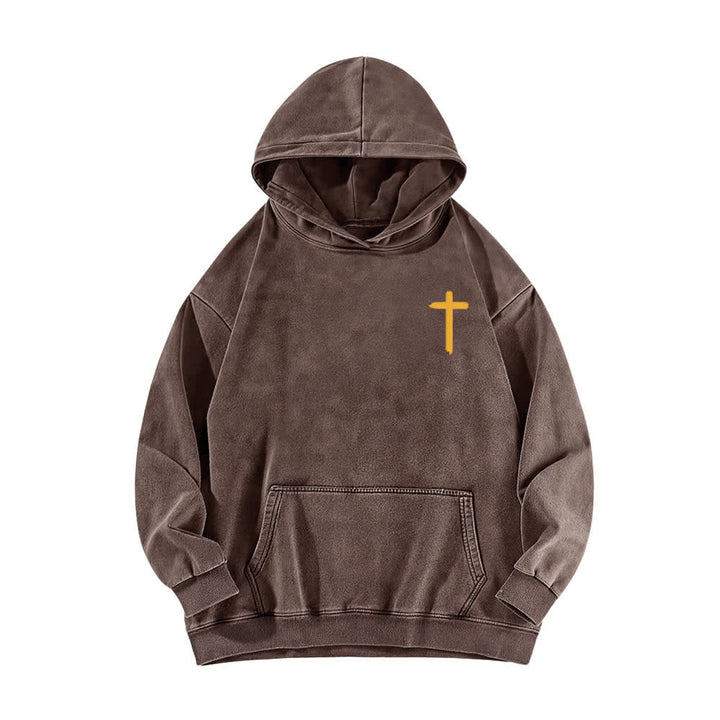 Christianartworkshop Jesus Is King Crown Back Print Washed Hoodie - image 11