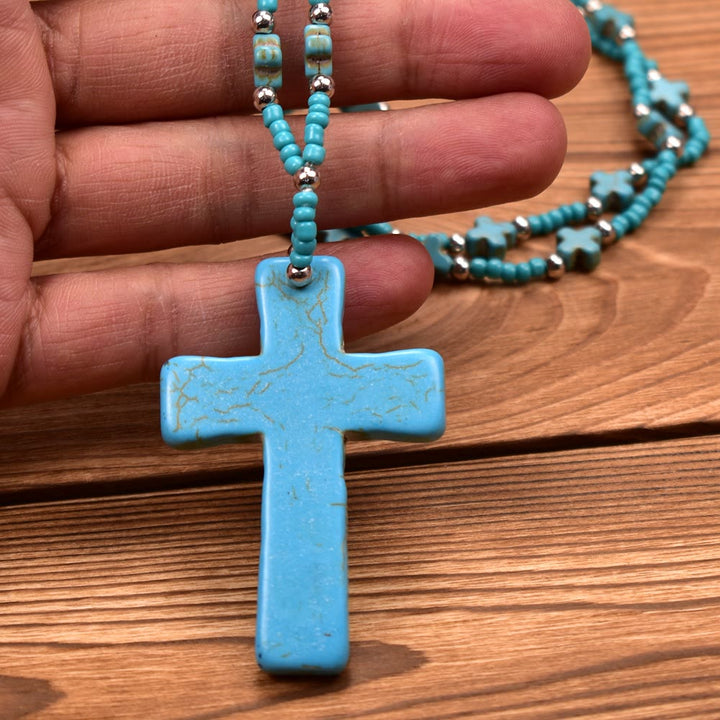 Christianartworkshop Statement Veined Cross Necklace: Symbol of Celestial Blessing - image 3