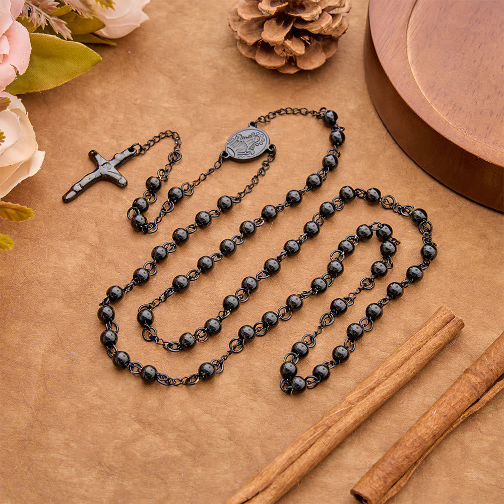 Christianartworkshop Timeless Engraved Medal Rosary & Crucifix: Emblem of Abiding Sacred Devotion - Crucifix - image 0