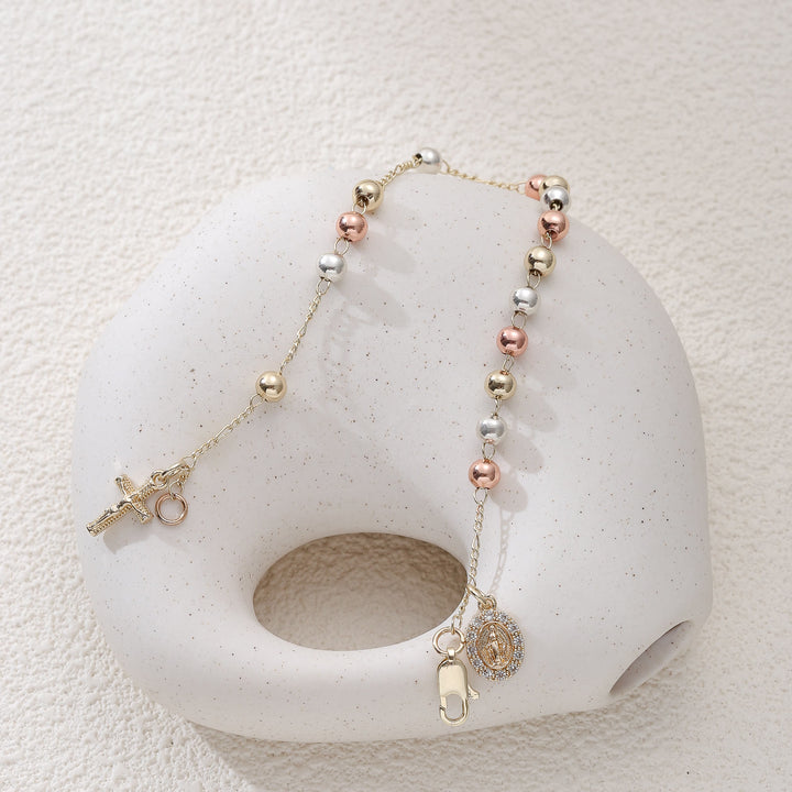 Christianartworkshop Crucifix Bracelet with Our Lady & St. Benedict Medal: Emblem of Divine Solace - image 3