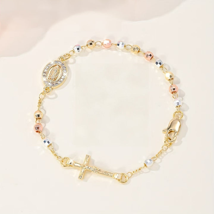 Christianartworkshop Crucifix Bracelet with Our Lady & St. Benedict Medal: Emblem of Divine Solace - Our Lady&Crucifix B - image 6