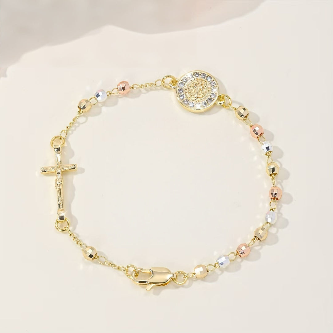 Christianartworkshop Crucifix Bracelet with Our Lady & St. Benedict Medal: Emblem of Divine Solace - St. Benedict&Crucifix A - image 5