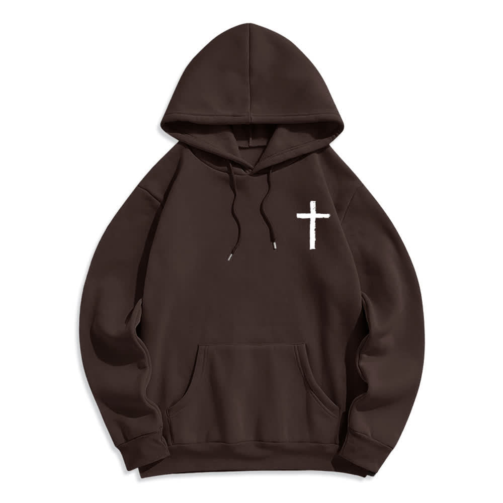 Christianartworkshop Praise The Lord Brush Cross Fleece Lined Pullover Hoodie - image 14