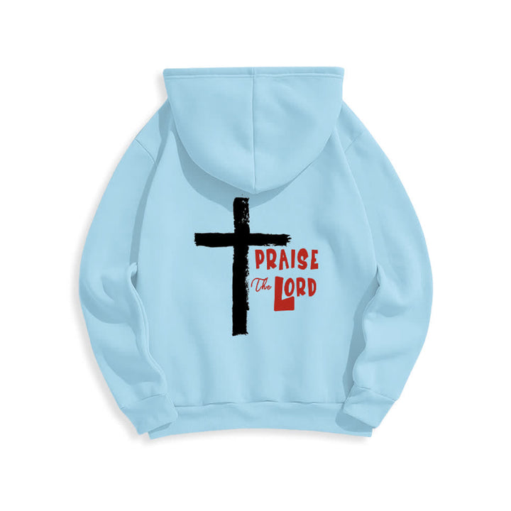 Christianartworkshop Praise The Lord Brush Cross Fleece Lined Pullover Hoodie - image 22