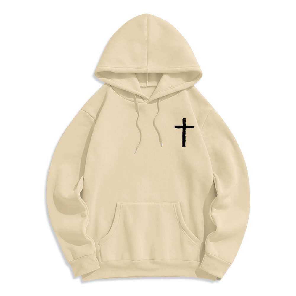 Christianartworkshop Praise The Lord Brush Cross Fleece Lined Pullover Hoodie - image 2
