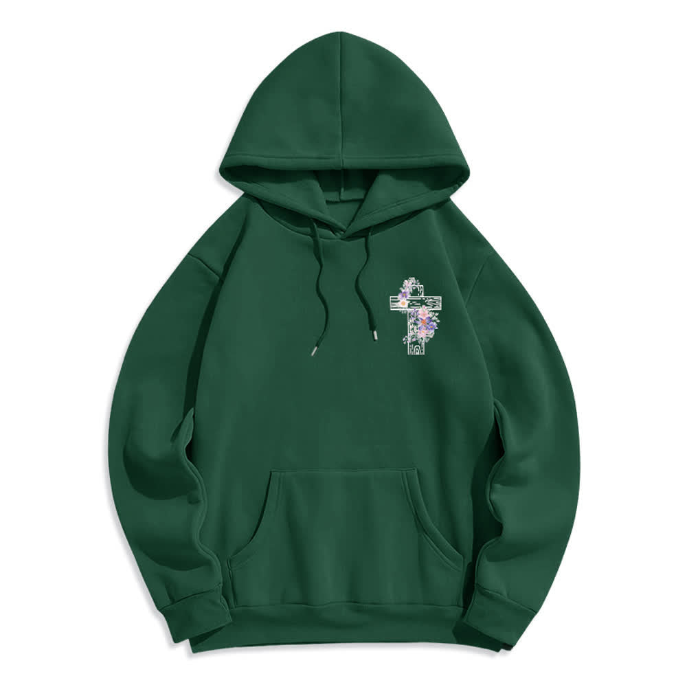 Christianartworkshop The Way The Truth The Life Floral Cross Hoodie - image 23