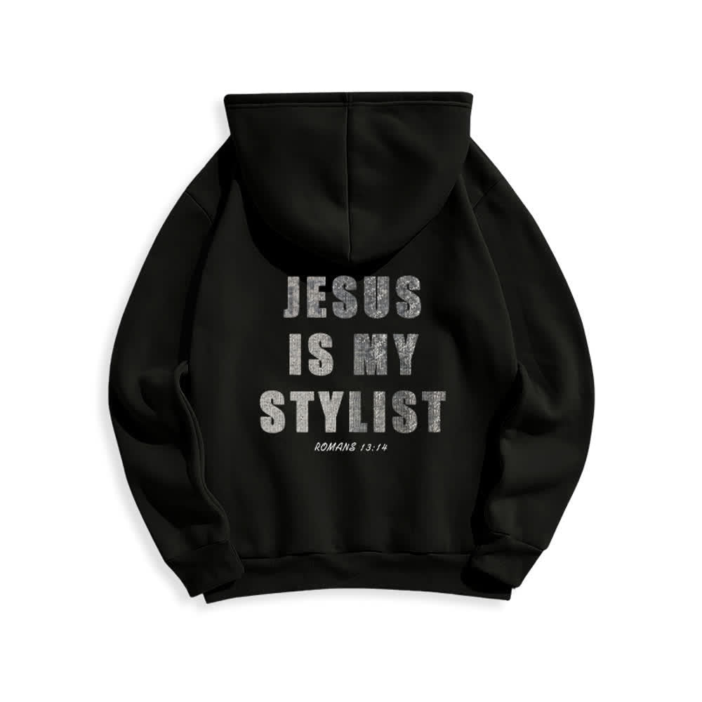 Christianartworkshop Jesus Is My Stylist Romans 13:14 Oversized Pullover Hoodie - image 1