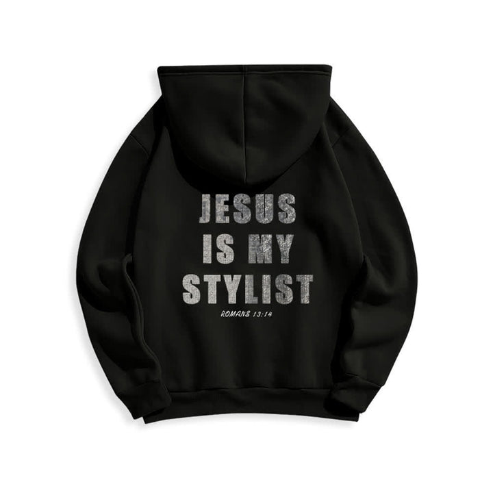 Christianartworkshop Jesus Is My Stylist Romans 13:14 Oversized Pullover Hoodie - image 1