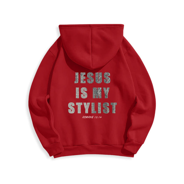 Christianartworkshop Jesus Is My Stylist Romans 13:14 Oversized Pullover Hoodie - image 7
