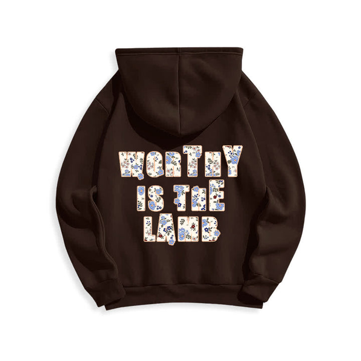 Christianartworkshop Floral Cross Patch Oversized Fleece Lined Hoodie - image 1